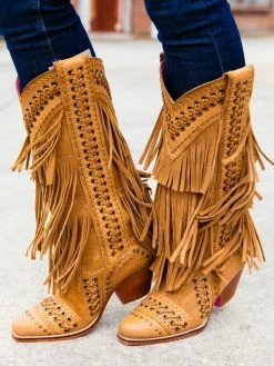 Alig Tannery New Arrivals All Around The Fringe — Cowgirl Boots With Fringe In Tan Leather 14 Alig Tannery New Arrivals All Around The Fringe — Cowgirl Boots With Fringe In Tan Leather