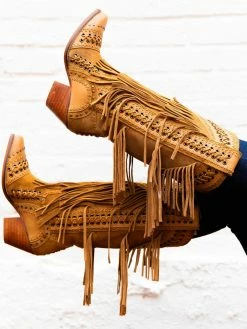 Alig Tannery New Arrivals All Around The Fringe — Cowgirl Boots With Fringe In Tan Leather 17 Alig Tannery New Arrivals All Around The Fringe — Cowgirl Boots With Fringe In Tan Leather