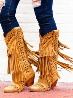 Alig Tannery New Arrivals All Around The Fringe — Cowgirl Boots With Fringe In Tan Leather 18 Alig Tannery New Arrivals All Around The Fringe — Cowgirl Boots With Fringe In Tan Leather