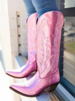 Prachi Leather PREORDER Just Call Me Dolly Pink Cowgirl Boots