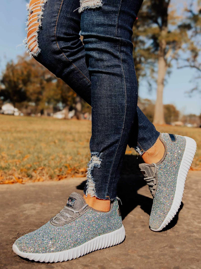 Mango Glitter Bomb Sneakers - Pewter 4 Mango Glitter Bomb Sneakers - Pewter