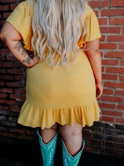D & J Industries Sale! Never Lookin Back Dress - Mustard