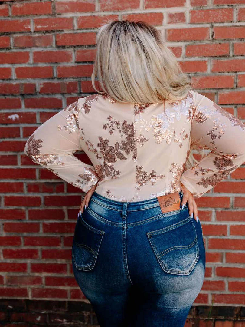 D & J Industries Co., LTD. Enchanted Nights Bodysuit - Rose Gold Tops 5 D & J Industries Co., LTD. Enchanted Nights Bodysuit - Rose Gold Tops