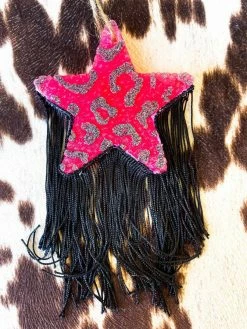 Southern Custom Designs Pink Leopard Star And Fringe Freshie