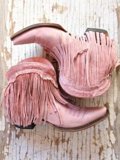 Lane Boots New Arrivals Spitfire Fringe Booties Rose Pink Junk Gypsy By Lane