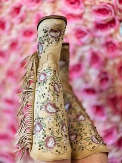 Lane Boots New Arrivals Wallflower Boho Fringe Boot By Lane - Shadow Bone