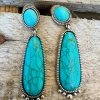 Southern Grace Southern Charm Oval Turquoise Silver Earrings 2 Southern Grace Southern Charm Oval Turquoise Silver Earrings