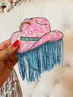 Southern Custom Designs Leopard Cowgirl Hat And Fringe Freshie