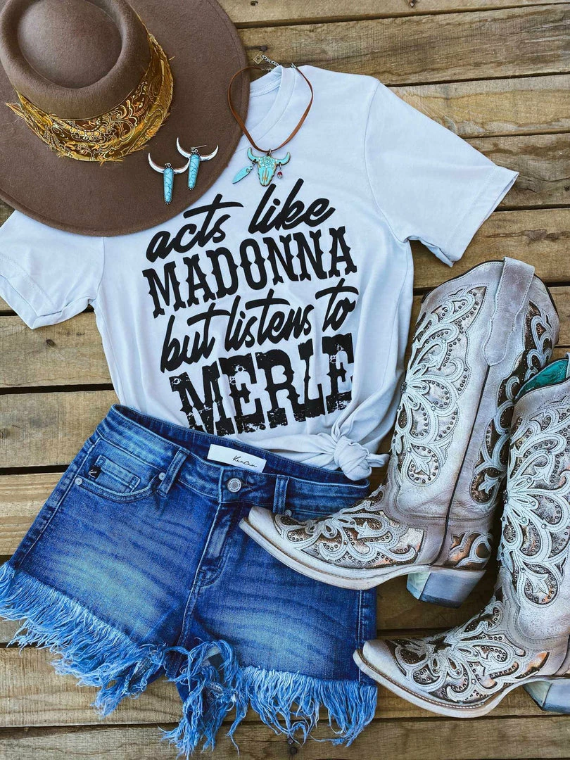 Buckin Barn Acts Like Madonna Tee - Dust 3 Buckin Barn Acts Like Madonna Tee - Dust