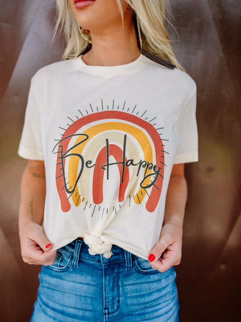 Bling-A-Gogo Clothing Be Happy Tee 3 Bling-A-Gogo Clothing Be Happy Tee