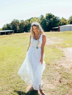 D & J Industries Bridal Lace Long Dress