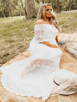 D & J Industries Bridal Off Shoulder White Dress Sale!