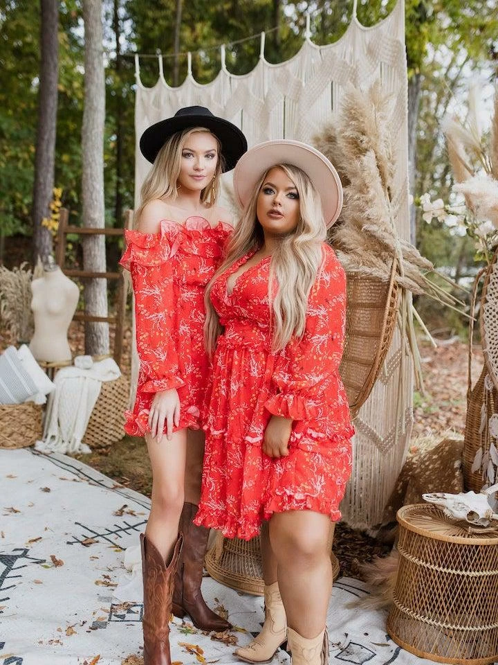 Southern Fried Chics Burnin Love Off Shoulder Dress 5 Southern Fried Chics Burnin Love Off Shoulder Dress