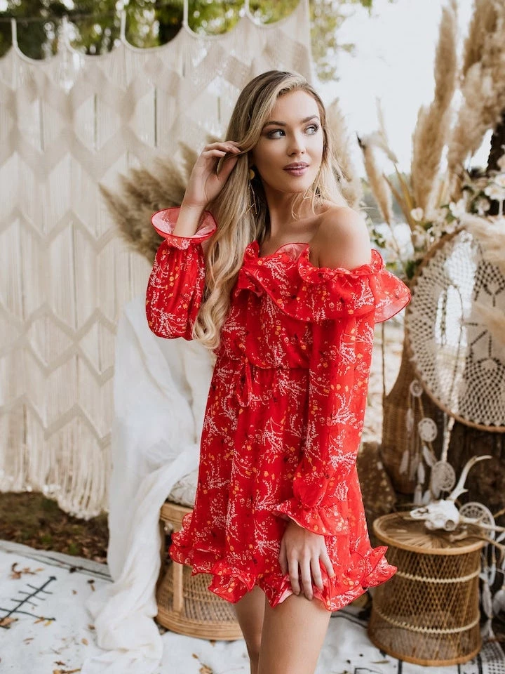 Southern Fried Chics Burnin Love Off Shoulder Dress 4 Southern Fried Chics Burnin Love Off Shoulder Dress