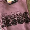 Miss Mud Pie But First Jesus Tee - Mauve Tees 2 Miss Mud Pie But First Jesus Tee - Mauve Tees