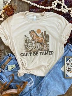 Miss Mud Pie Cant Be Tamed Tee - Cream Clothing
