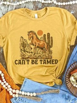 Miss Mud Pie Clothing Cant Be Tamed Tee - Mustard