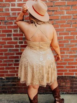 D & J Industries Co., LTD. Sale! Class And Sass Dress - Gold/Neutral