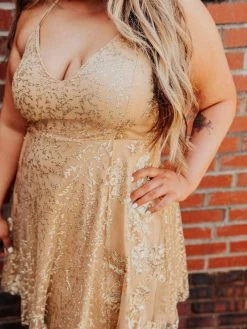 D & J Industries Co., LTD. Sale! Class And Sass Dress - Gold/Neutral