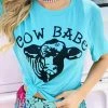 Buckin Barn Cow Babe Tee - Aqua Tees 2 Buckin Barn Cow Babe Tee - Aqua Tees