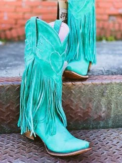 Lane Boots Dreamer Turquoise Fringe Boots By Lane