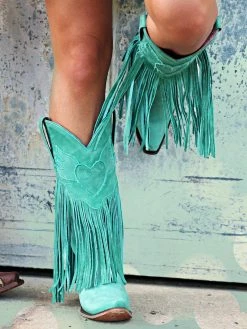 Lane Boots Dreamer Turquoise Fringe Boots By Lane