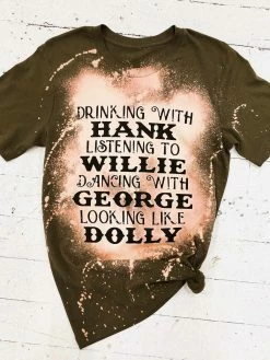 Buckin Barn Drinking With Hank Tee - Army Tees