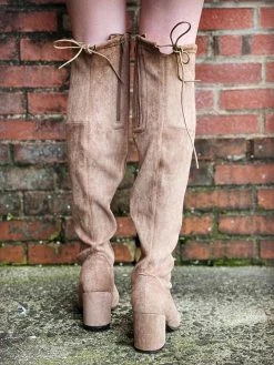 Olem Shoe Corporation Easy On Me Over The Knee Taupe Boot