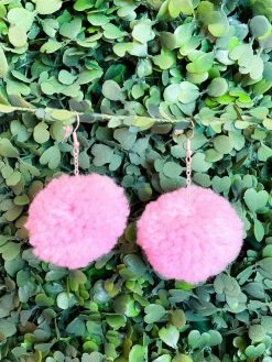 Your Fashion Wholesale Pom Pom Earrings - Pink