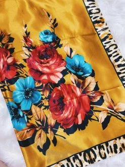 Rowdy Crowd Clothing Fiesty Floral Wild Rag - Mustard