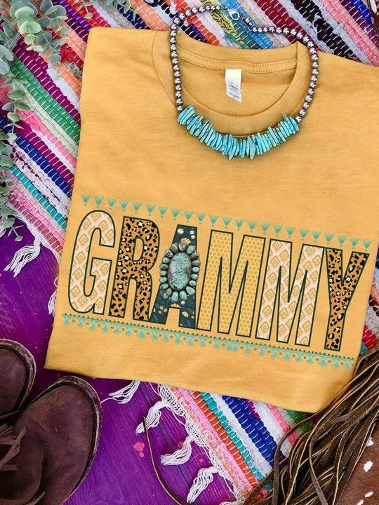 Miss Mud Pie Grammy T-shirt - Mustard 3 Miss Mud Pie Grammy T-shirt - Mustard
