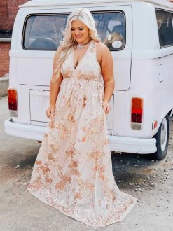 D & J Industries Co., LTD. Golden Goddess Sequin Dress Bridal