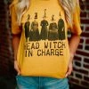 Miss Mud Pie Head Witch In Charge Tee - Mustard 1 Miss Mud Pie Head Witch In Charge Tee - Mustard