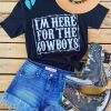 Miss Mud Pie Here For The Cowboys Tee - Black Tees 2 Miss Mud Pie Here For The Cowboys Tee - Black Tees