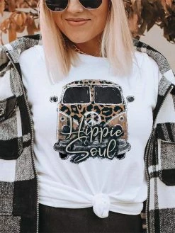Miss Mud Pie Hippie Soul Van Tee - White Clothing