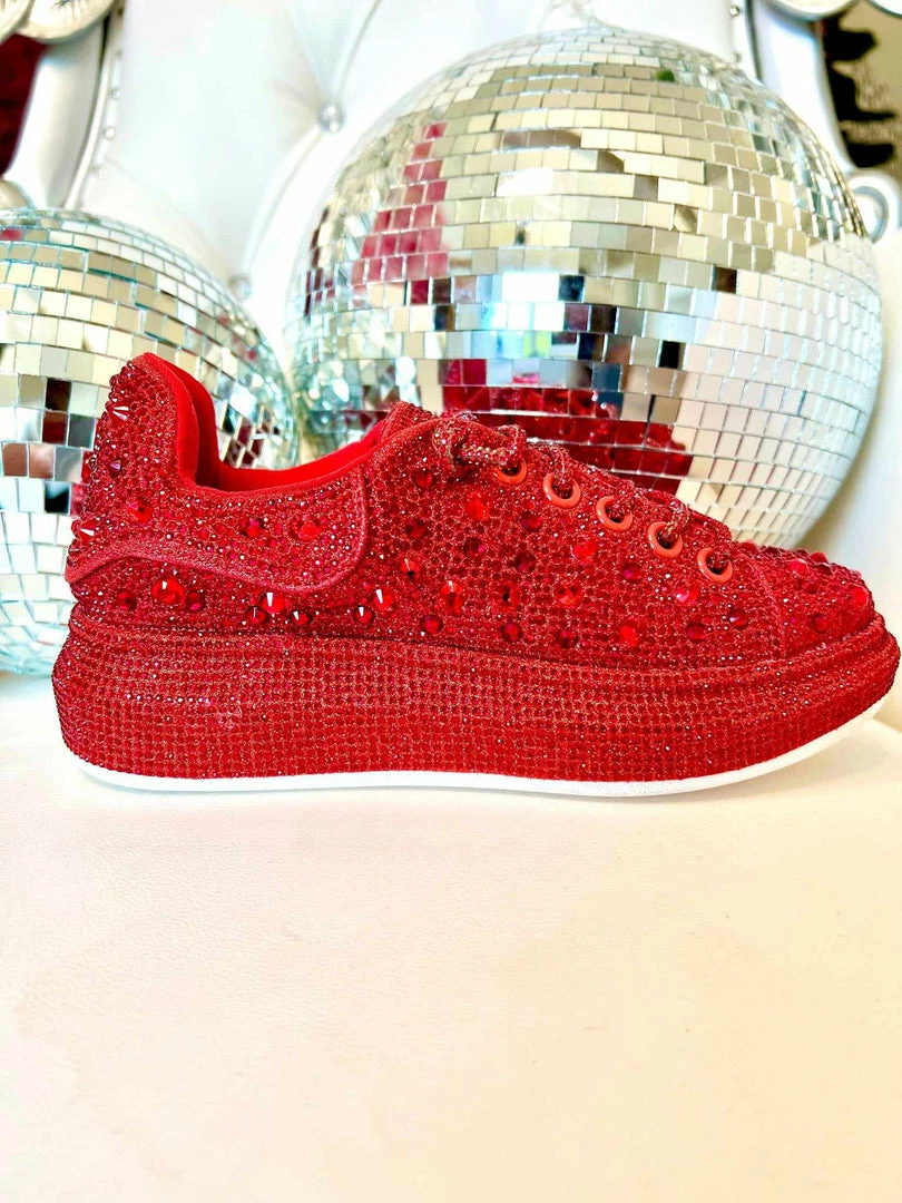 Azalea Wang Glittery Red Chic Sneakers 7 Azalea Wang Glittery Red Chic Sneakers