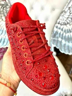 Azalea Wang Glittery Red Chic Sneakers 9 Azalea Wang Glittery Red Chic Sneakers
