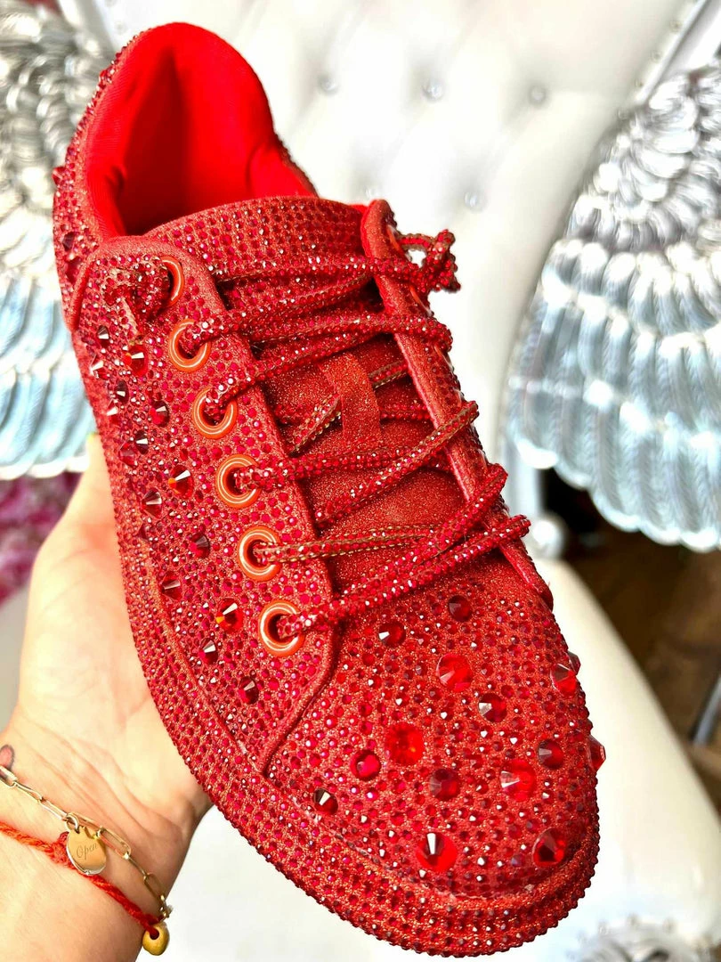 Azalea Wang Glittery Red Chic Sneakers 5 Azalea Wang Glittery Red Chic Sneakers