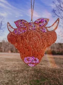 Southern Custom Designs Sparkly Highland Cow Freshie