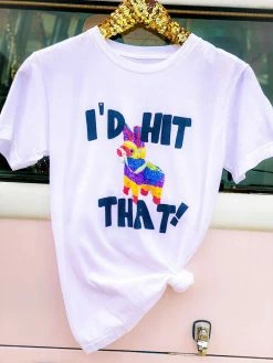 Bling-A-Gogo I'd Hit That Tee - White