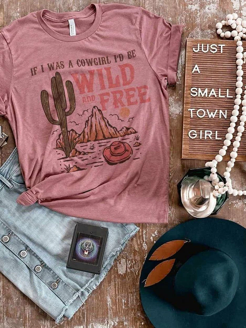 Miss Mud Pie Clothing If I Was A Cowgirl Tee - Mauve 3 Miss Mud Pie Clothing If I Was A Cowgirl Tee - Mauve
