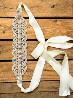 Luxe Apparel Bridal Infinite Belt - Pure Ribbon And Gold X3 11 Luxe Apparel Bridal Infinite Belt - Pure Ribbon And Gold X3