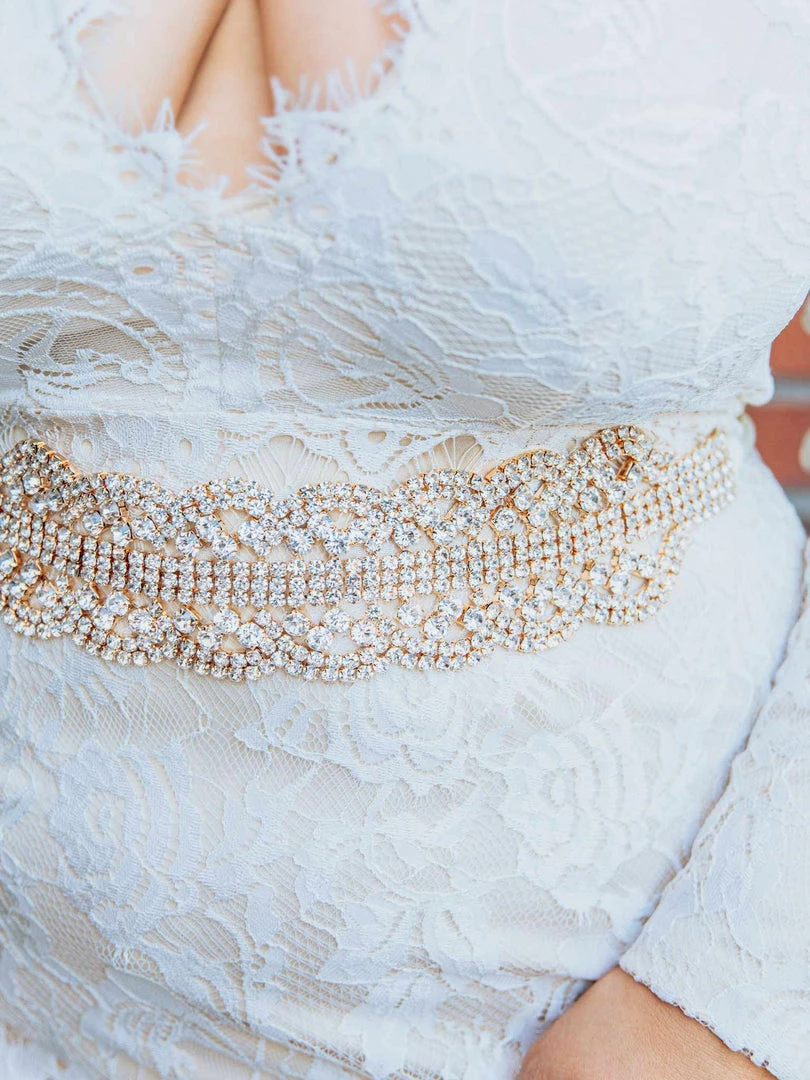 Luxe Apparel Bridal Infinite Belt - Pure Ribbon And Gold X3 8 Luxe Apparel Bridal Infinite Belt - Pure Ribbon And Gold X3