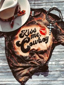 Buckin Barn Kiss Me Cowboy Tee Clothing
