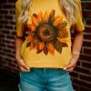 Miss Mud Pie Tees Leopard Sunflower Tee - Mustard 2 Miss Mud Pie Tees Leopard Sunflower Tee - Mustard