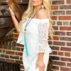 D & J Industries Bridal Locked In Lace Off Shoulder Dress - Ivory With Neutral Lining 1 D & J Industries Bridal Locked In Lace Off Shoulder Dress - Ivory With Neutral Lining