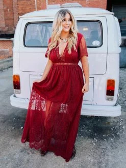 D & J Industries Sale! Nobody But You Dress - Wine