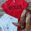 Bling-A-Gogo Outlaw Tee - RED Tees 2 Bling-A-Gogo Outlaw Tee - RED Tees