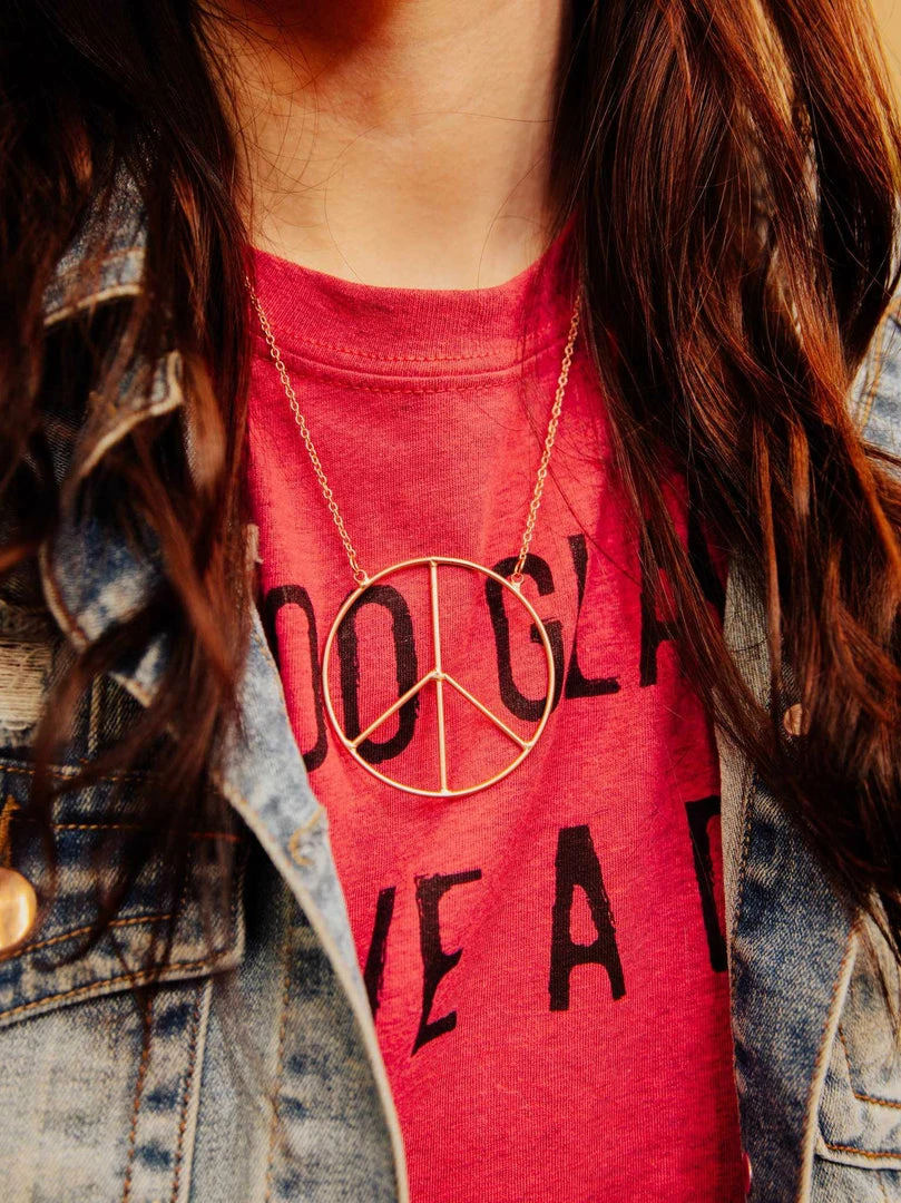 Luxe Apparel Peace Of Mind Peace Sign Necklace - Rose Gold Sale! 3 Luxe Apparel Peace Of Mind Peace Sign Necklace - Rose Gold Sale!