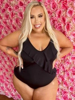 Sylon Fashion Co, Ltd Deal Of The Day One Piece Black Ruffle Swimsuit